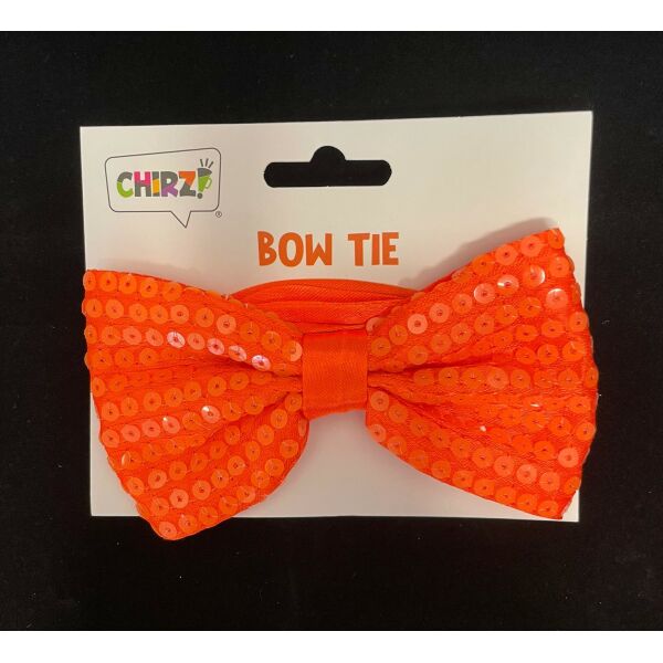 Oranje vlinderstrik met pailletten